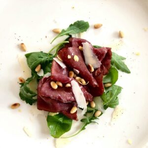 Carpaccio af røget bisonyderlår